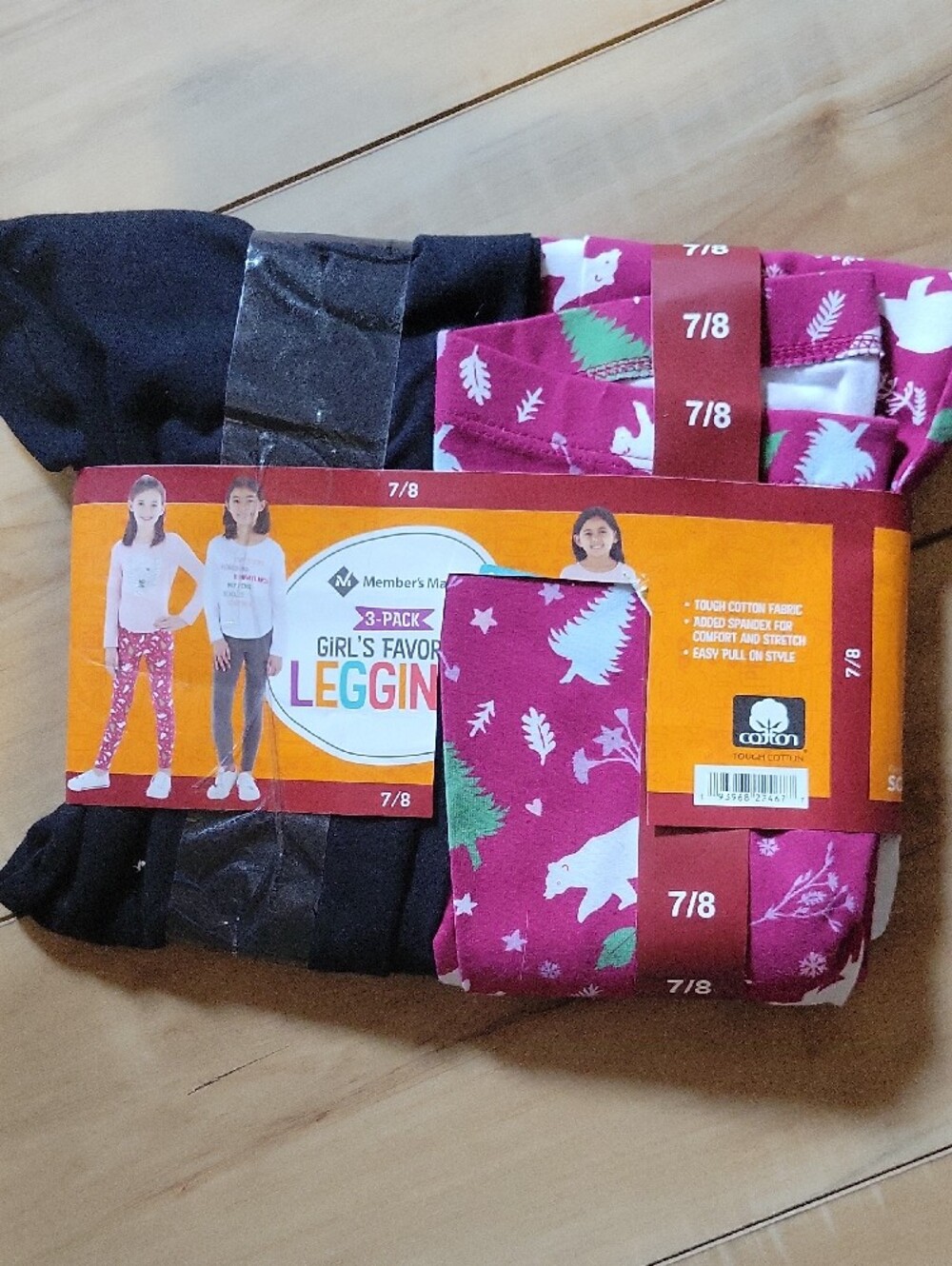 Member's Mark Kids' Burgundy Holiday Print Leggings - 7/8